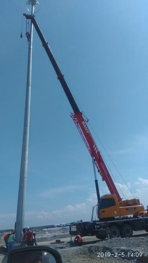 Erection Tiang High Mast